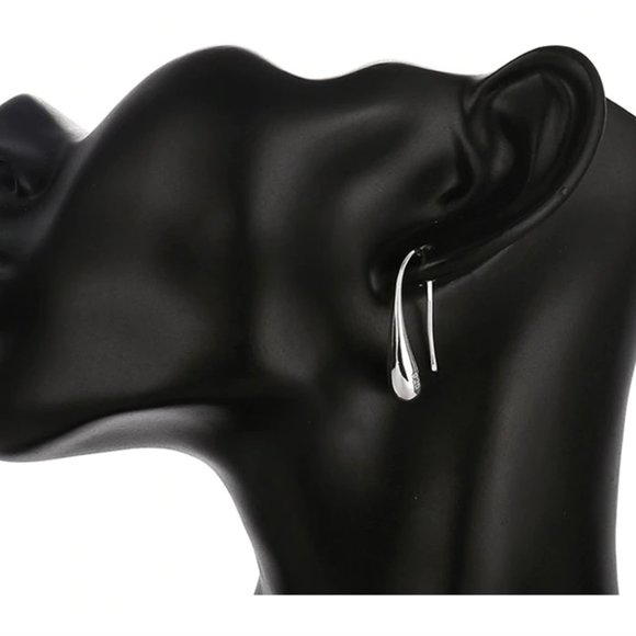 925 Silver Water Drop Earrings - Picture 3 of 11